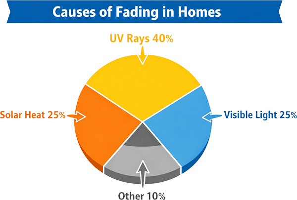 Graph of causes of fading in homes in Australia